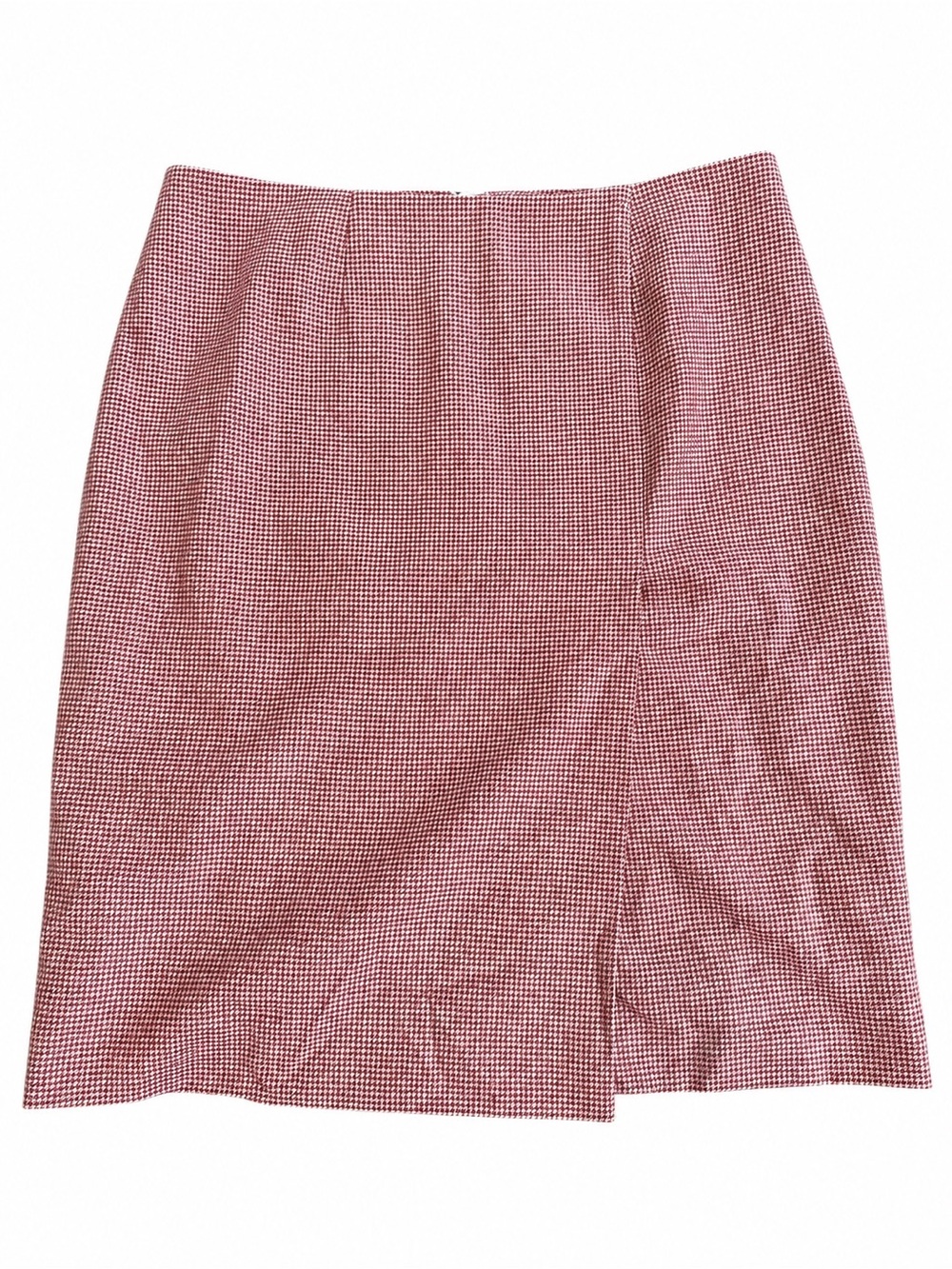 Brooks Brothers Red and White Gingham 100% wool Pencil Skirt